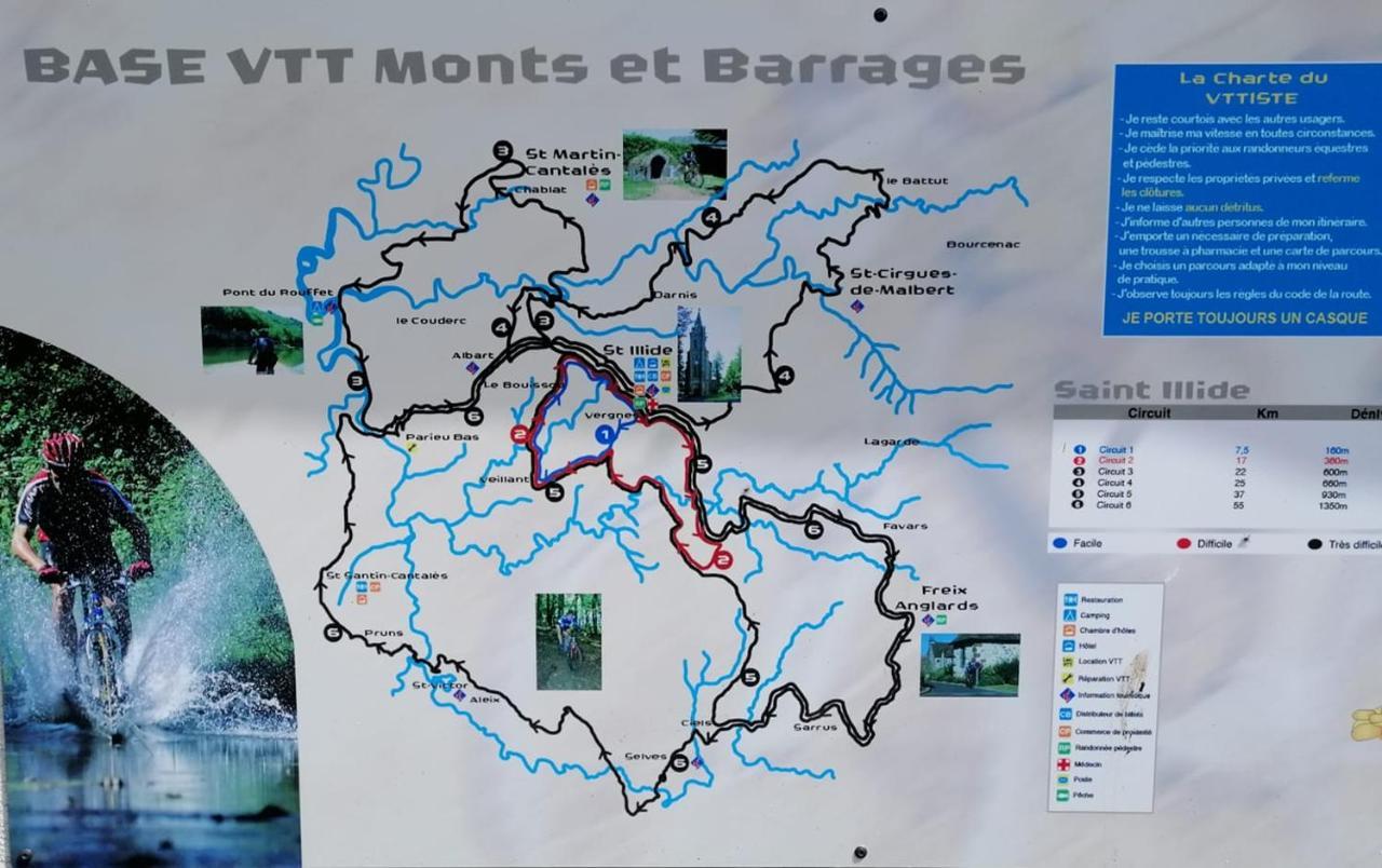 Le Miraillet, Gite Saint-Illide Екстер'єр фото